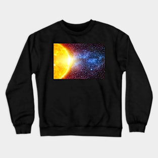 Bright star against dark starry sky Crewneck Sweatshirt